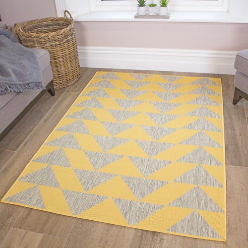 Yellow ochre grey flatweave - ochre,
